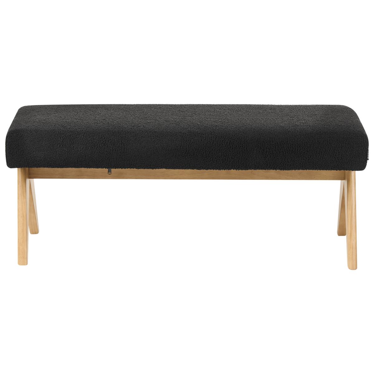 POLSTERBANK Bouclé Schwarz/Hellbraun Tamre - Schwarz, Textil (118/48/46cm) - Beliani