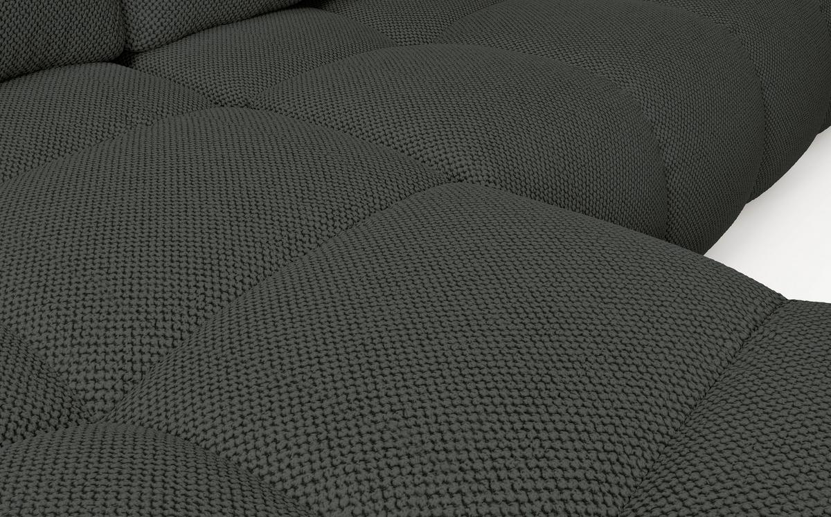 ECKSOFA L Form Hosio Dunkelgrau 286/177/88 cm Links mit Schlaffunktion - Dunkelgrau/Schwarz, Kunststoff/Textil (177/286cm) - AX Living