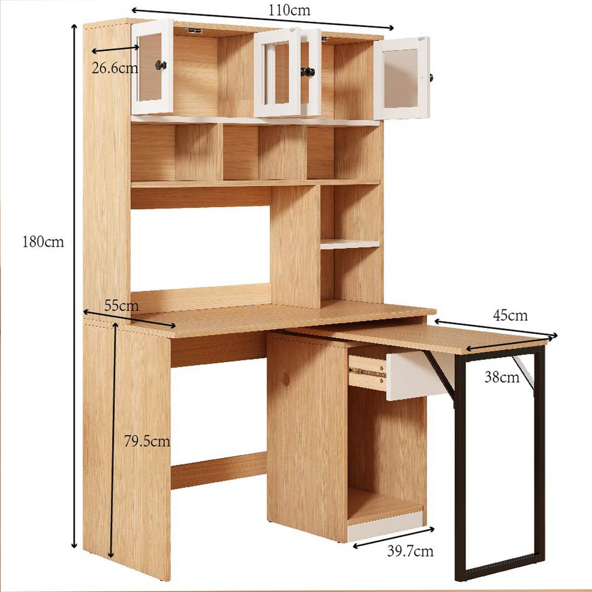 COMPUTERTISCH beige 110/55/180 cm - Beige, Holzwerkstoff (55/110/180cm) - Urban Meuble