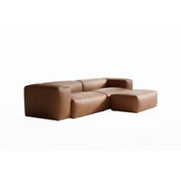SOFA CELESTE Braun Lederfaserstoff - Schwarz/Braun, Leder/Kunststoff (302/72/114cm) - KAWOLA