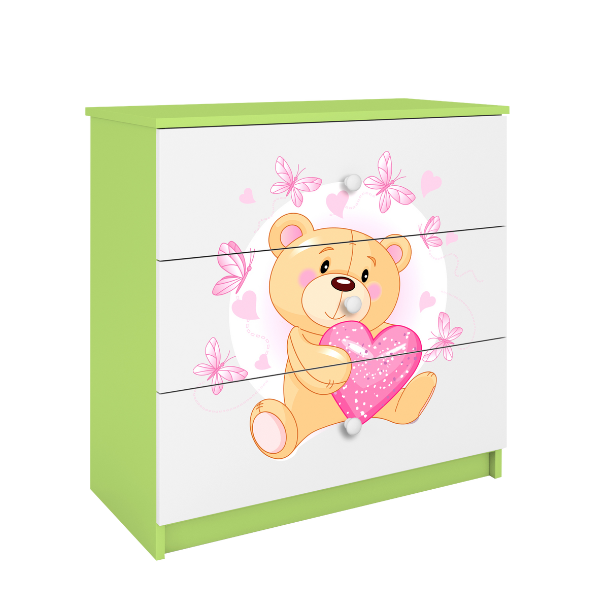KOMMODE Babydreams Teddybär II 81/81/41 - Grün, Holzwerkstoff (81/81/41cm) - RAUMHIRSCH FURNITURE