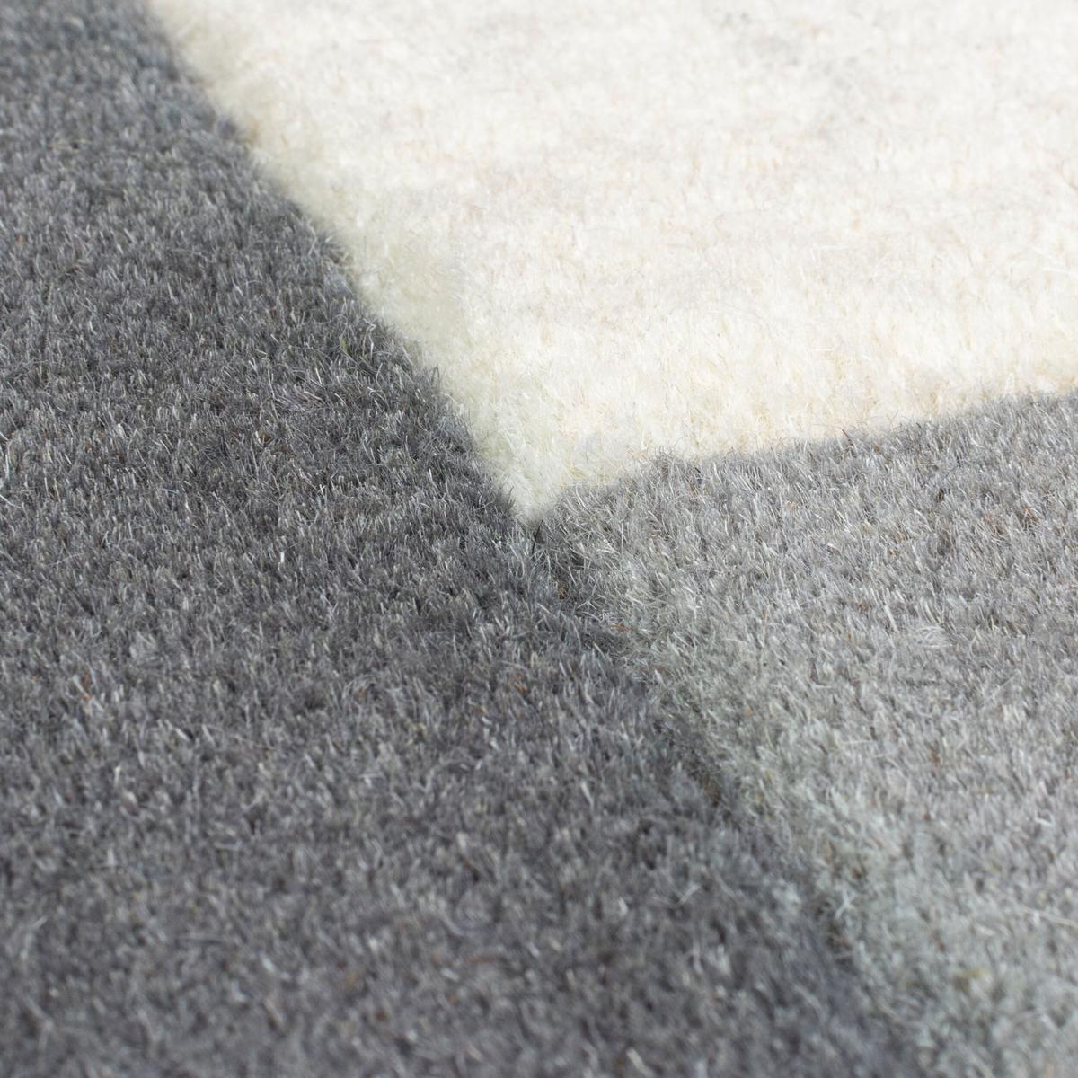 WOLLTEPPICH HALLEIN, geometrisch, Grau-Beige, 150 x 240 cm - Grau, Textil (150/240cm) - KADIMA DESIGN