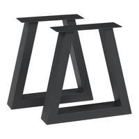 TISCHGESTELL-SET 2 TLG. Greiling - Schwarz, Metall (40/40/10cm) - [en.casa]