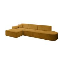ECKSOFA Ottomane Links IREA-L2-v3 - 327x165x77 cm Senfgelb - Grün, Holzwerkstoff/Textil (327/165cm) - ALTDECOR