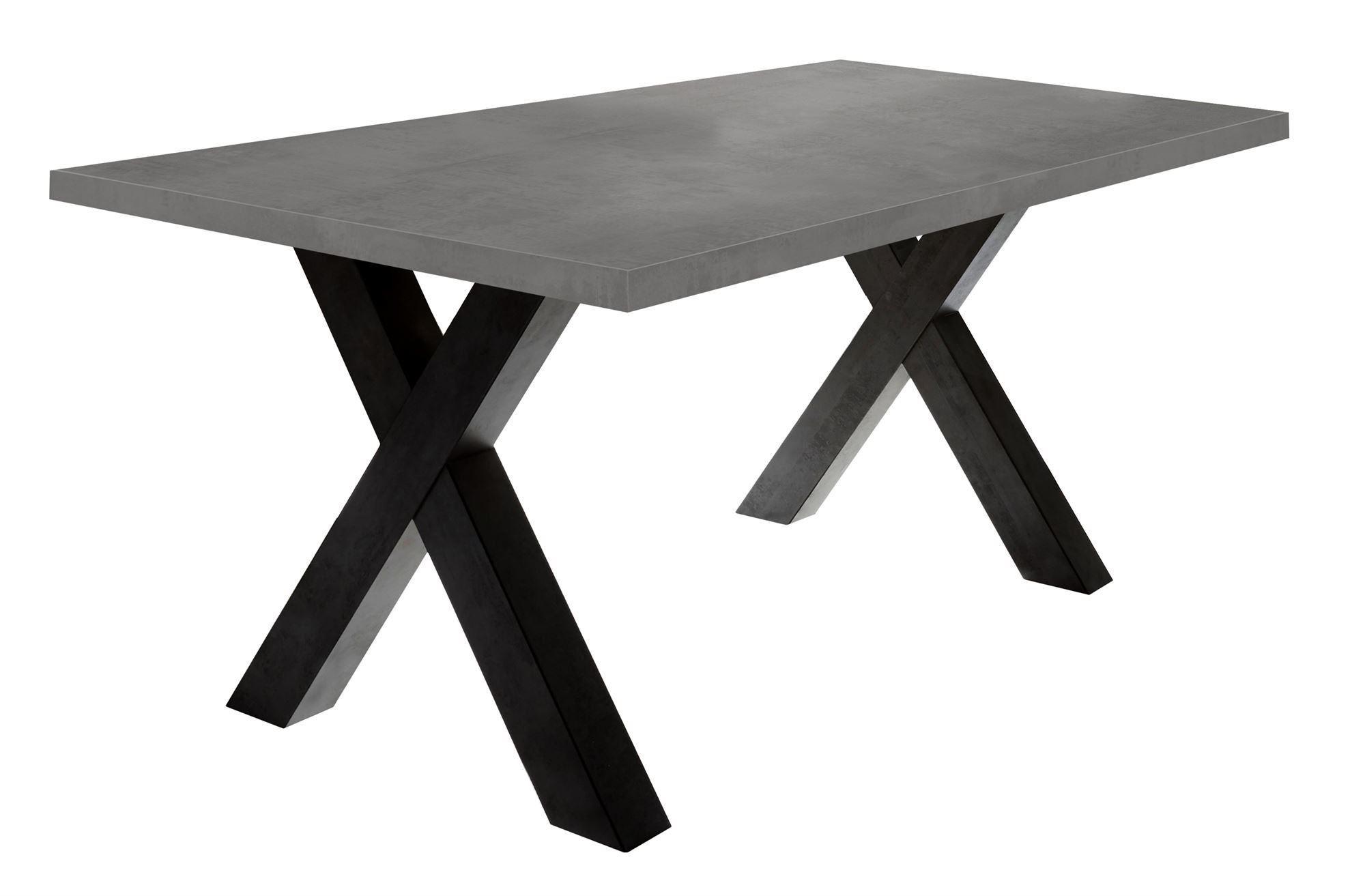 ESSZIMMERTISCH Eike 8 160 x 90 x 75 Esstisch Schwarzstahl/Graphit - Grau, Holz (160/90/75cm) - 58aufmkessel