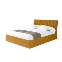 POLSTERBETT mit Bettkasten und Lattenrost, Boxbett ohne Matratze - ILAN 140x200 Senfgelb - Currygelb, Holzwerkstoff/Textil (140/200cm) - ALTDECOR