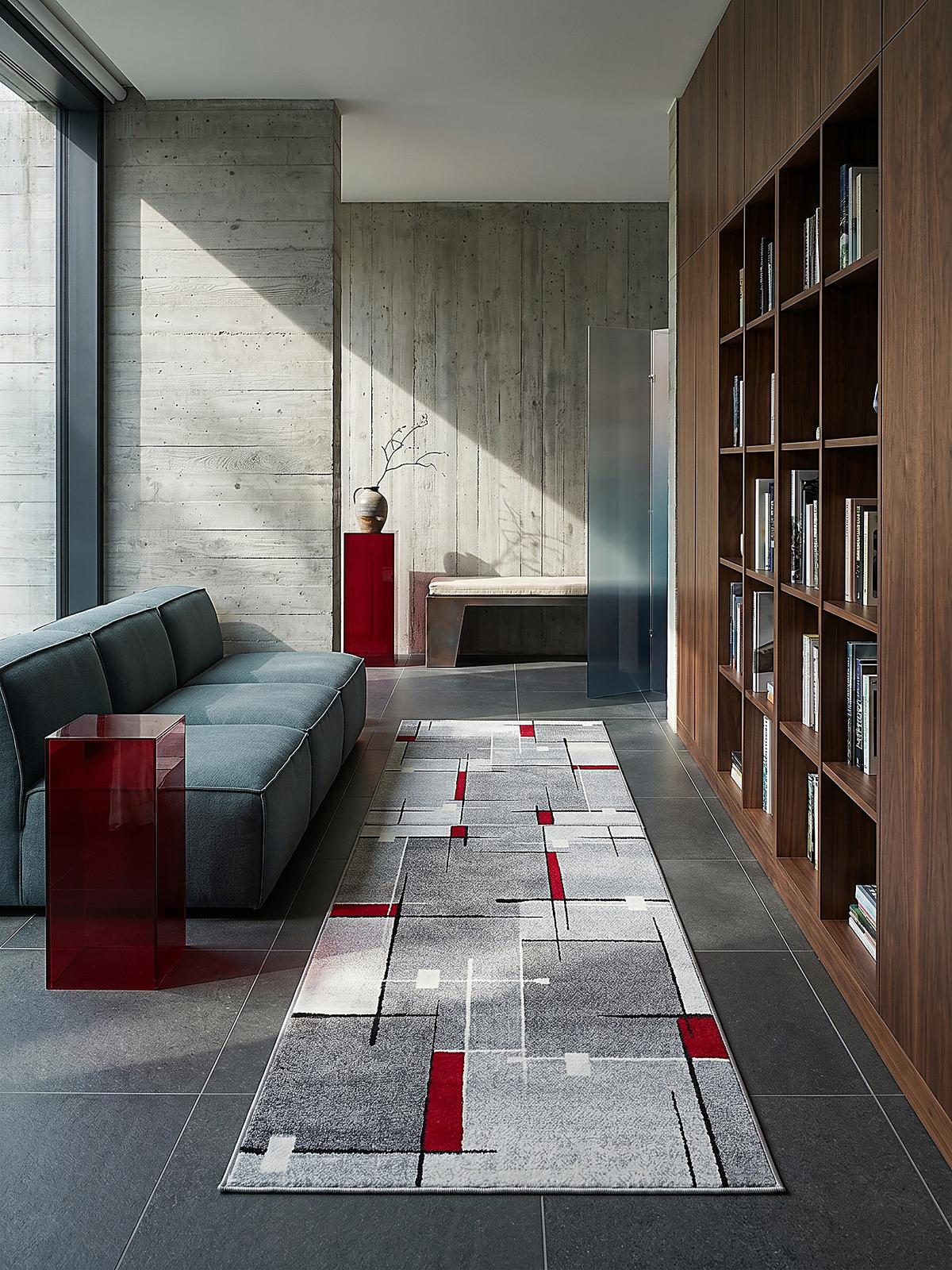 TEPPICH Niederflor Patchwork THUR Polypropylen Grau 80 x 140 cm - Grau, Textil (80/140cm) - KADIMA DESIGN