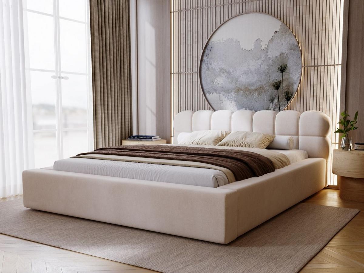 POLSTERBETT Plaza 140x200 Beige - Beige/Naturfarben, Holz/Kunststoff (140/200cm) - Graingold