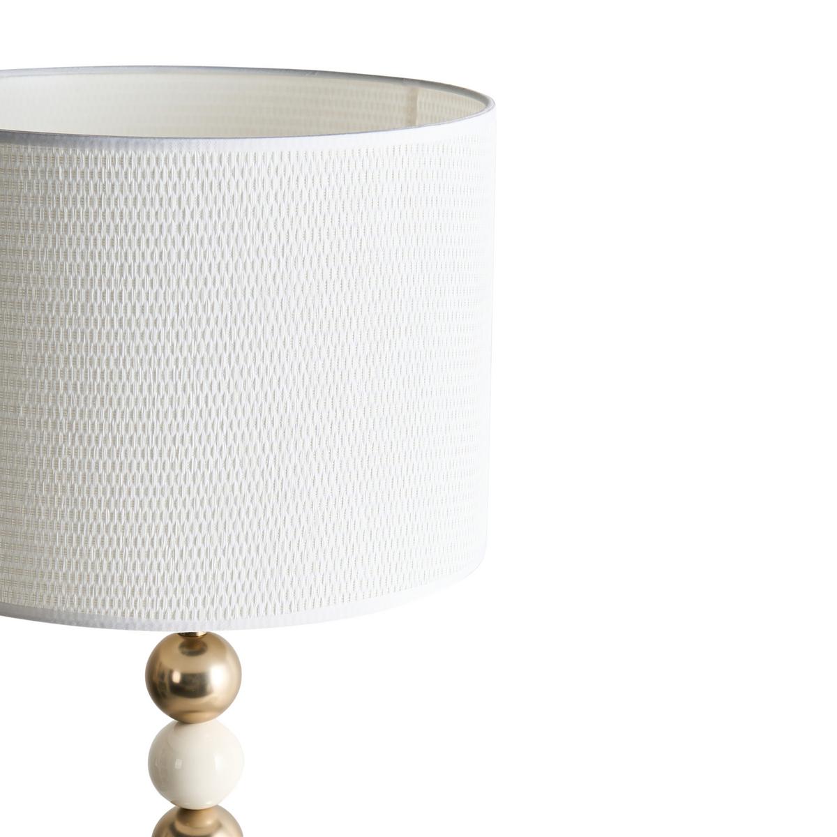 TISCHLAMPE Metall Messing/Beige Loky - Beige/Goldfarben, Textil (30/30/58cm) - Beliani