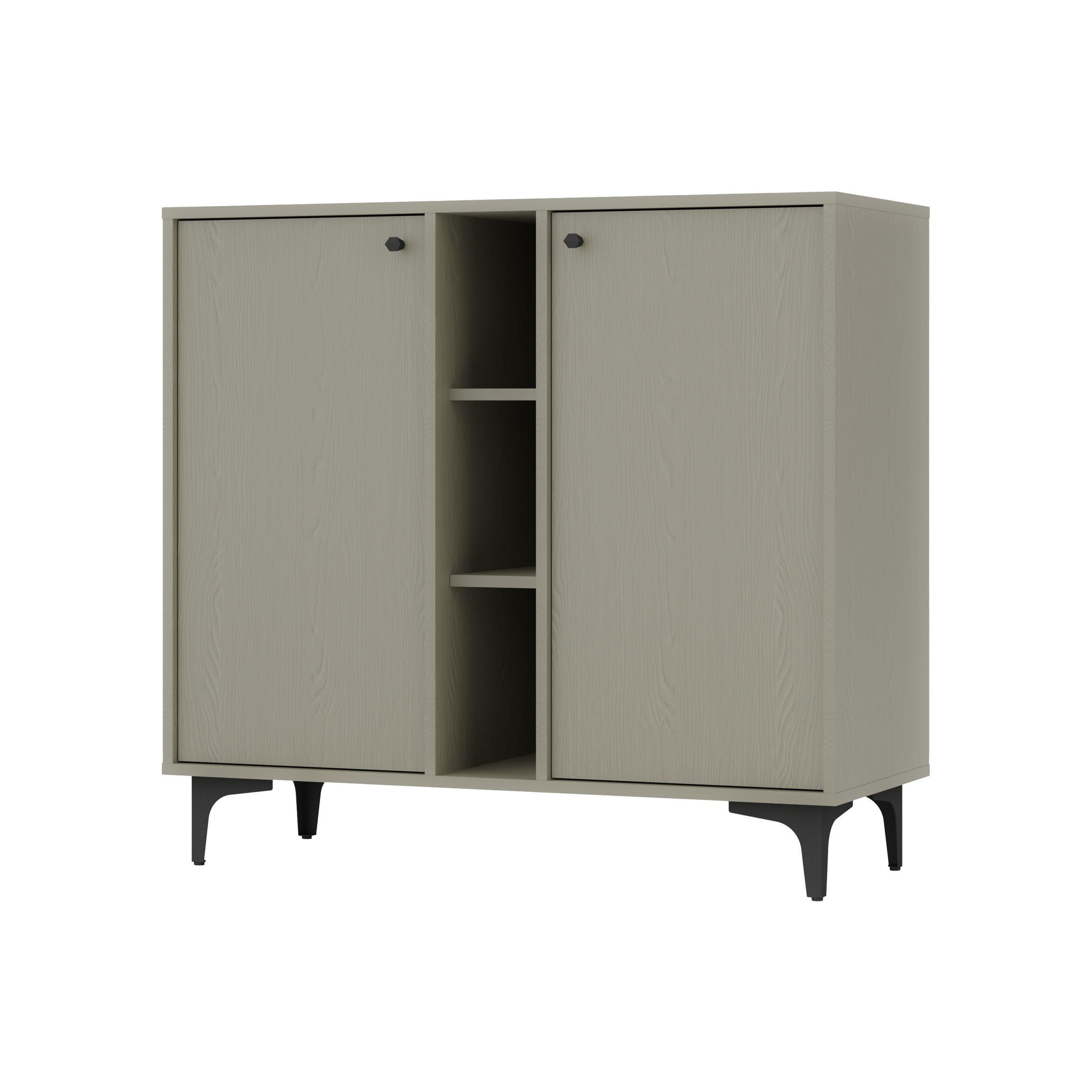 KOMMODE TORINO 100/94/41 cm mit 2 Türen Hellgrün - Hellgrün, Holzwerkstoff (100/94/41cm) - MASSENO