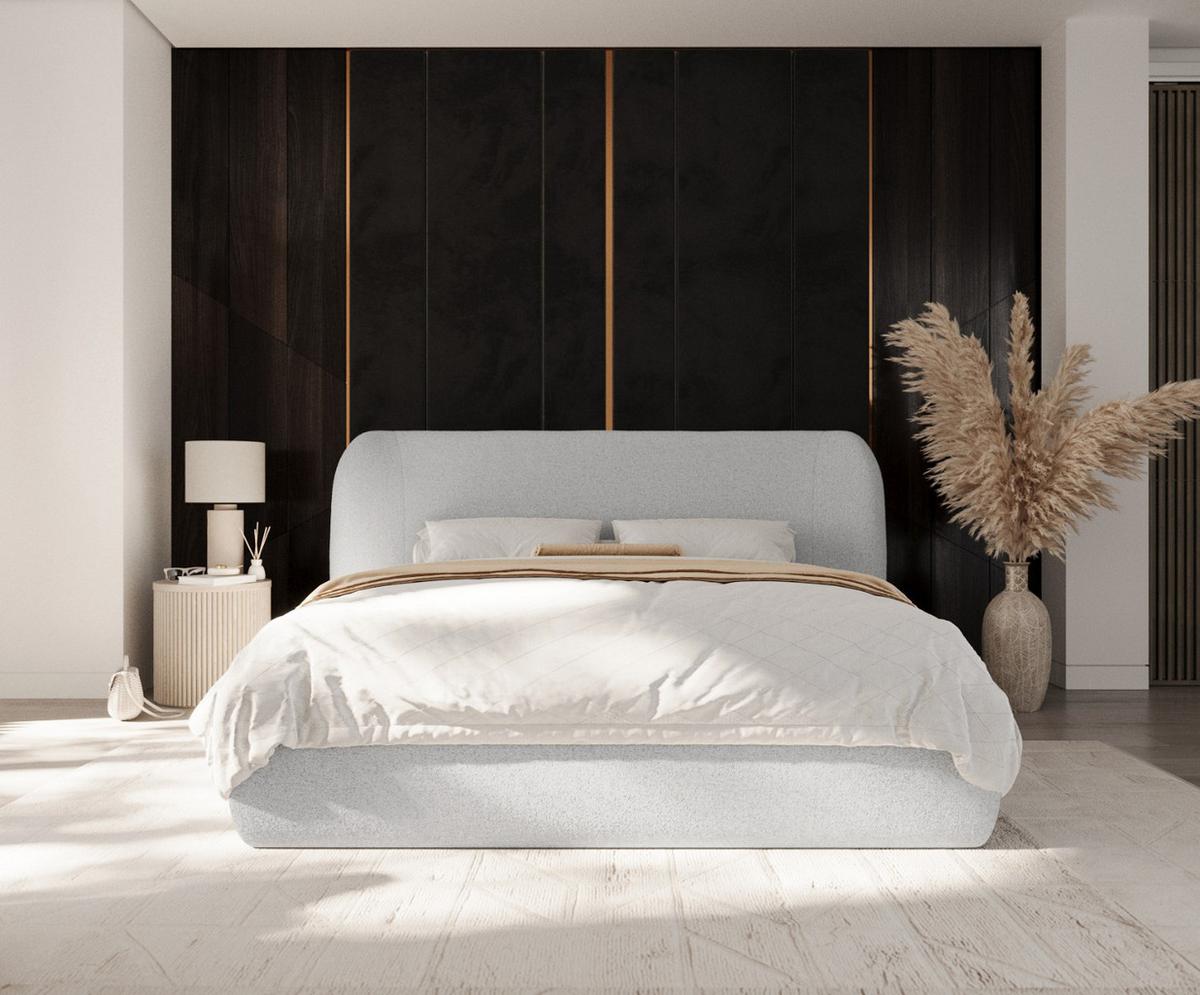 POLSTERBETT Bellano mit Stauraum 200/200 cm Hellgrau im Riva Stoff - Hellgrau/Schwarz, Holz/Holzwerkstoff (200/200cm) - AltaBeds
