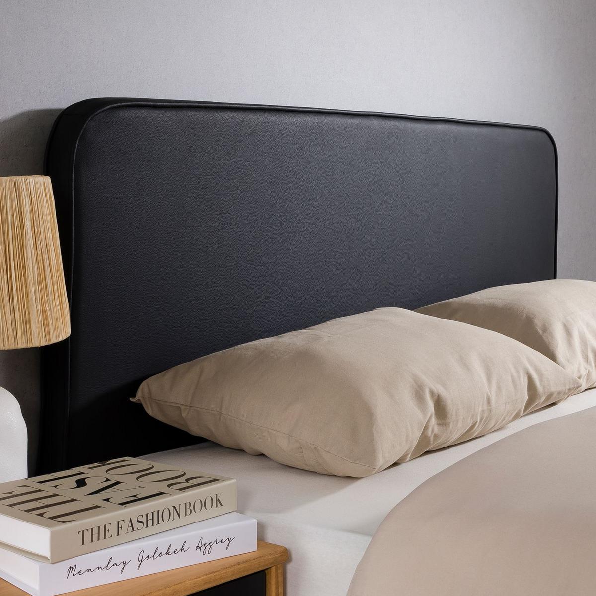 KOPFTEIL NAOFE 120x190 cm schwarz - Schwarz, Textil (120/68/6cm) - IDIMEX