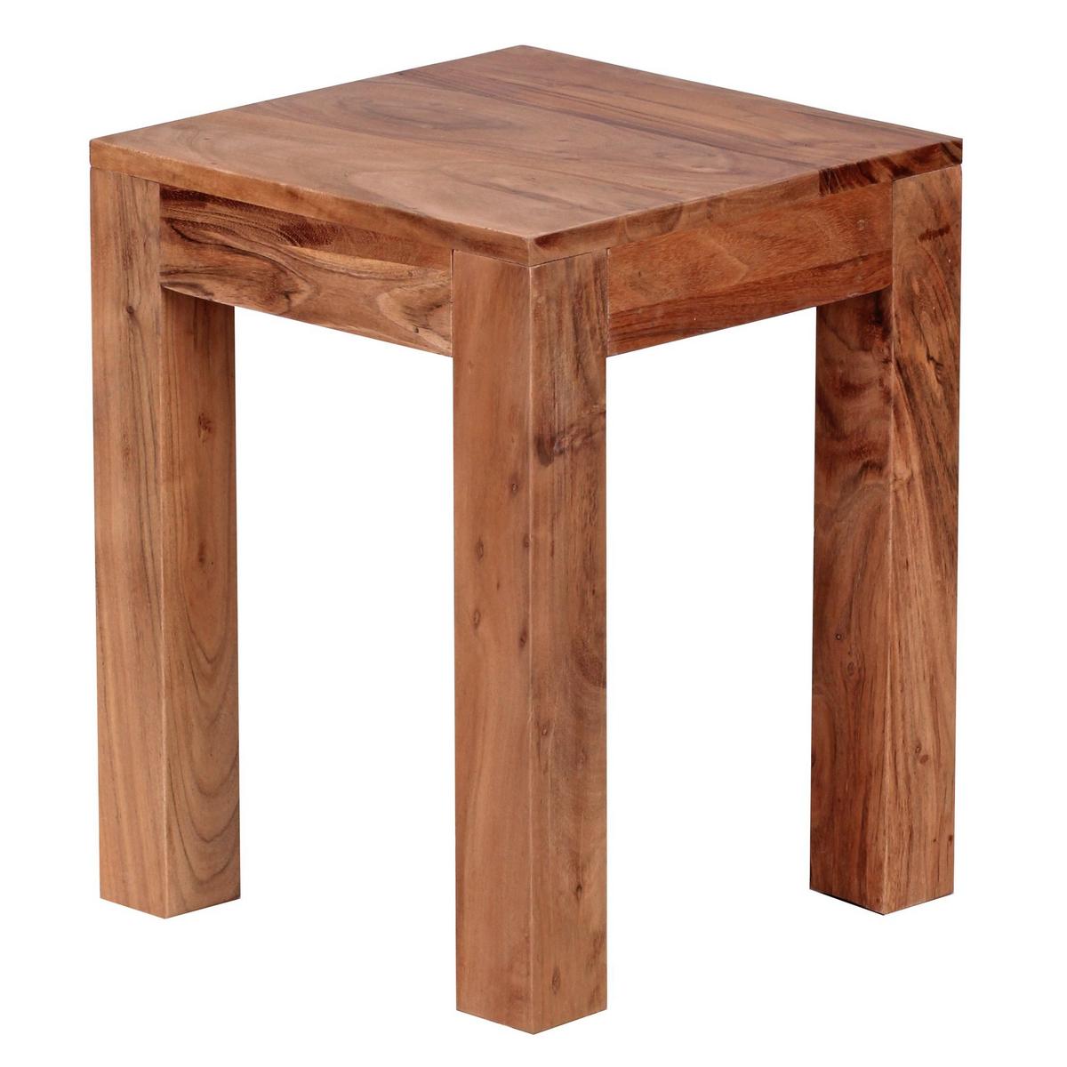 BEISTELLTISCH Massivholz Landhausstil Design MUMBAI, Akazie 35x35x45 cm - Akaziefarben, Holz (35/35/45cm) - KADIMA DESIGN