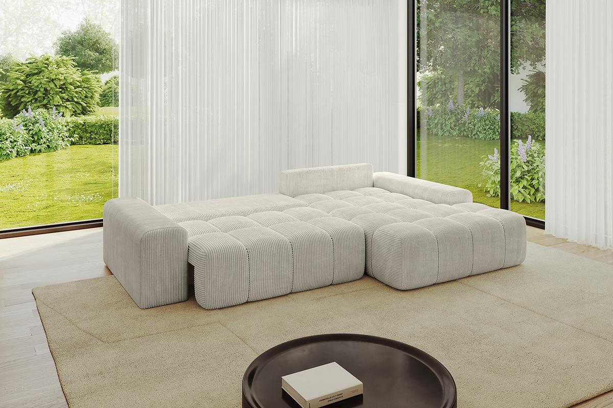ECKSOFA Ottomane Rechts ENSI-L - 267x164x69 cm Creme - Ecru/Creme, Holzwerkstoff/Kunststoff (164/267cm) - ALTDECOR