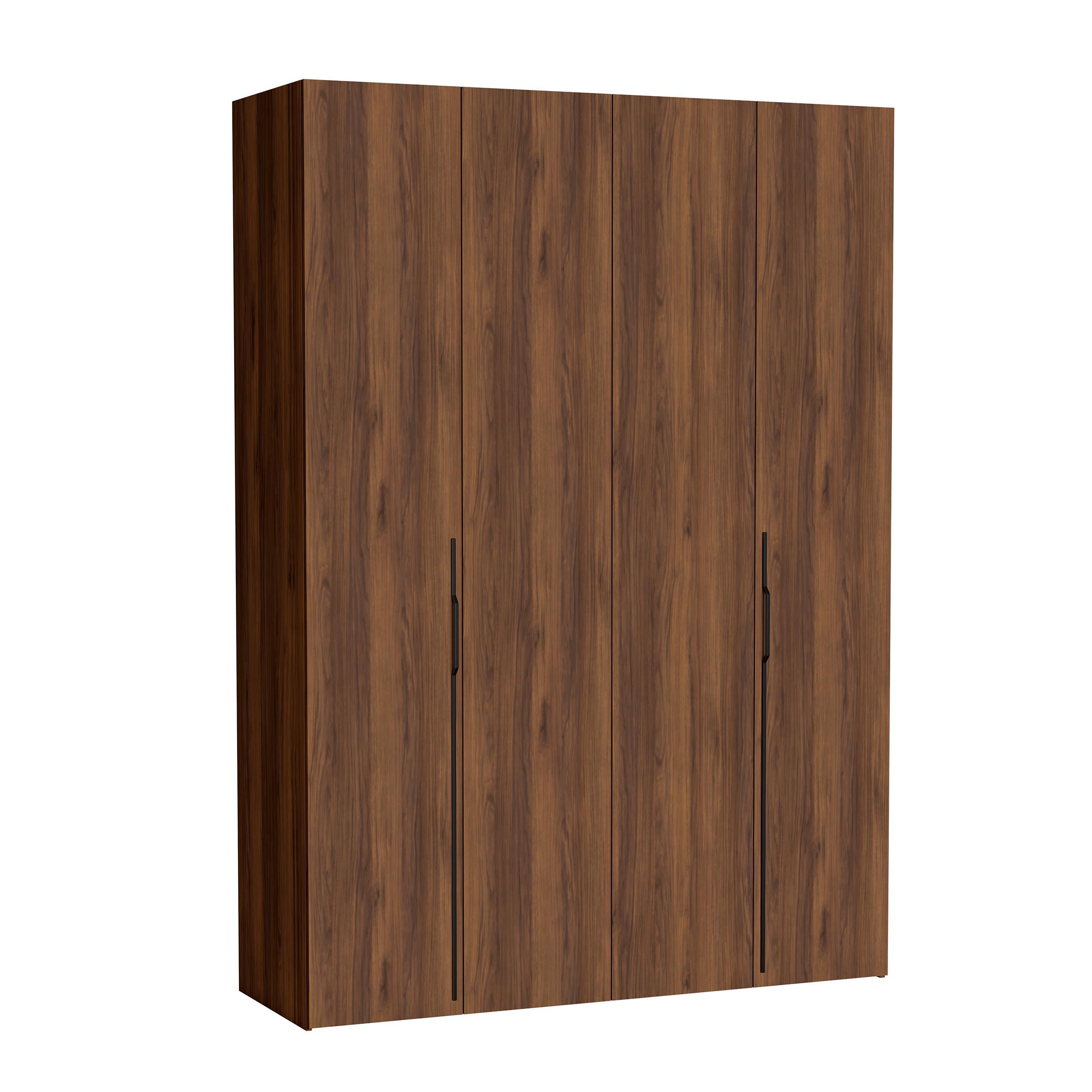 FALTTÜRENSCHRANK Omodeo 170 cm breit in Warmia-Nussbaum – mit WingLine-Falttüren - Walnussfarben, Holzwerkstoff (170/240/58cm) - AX Living