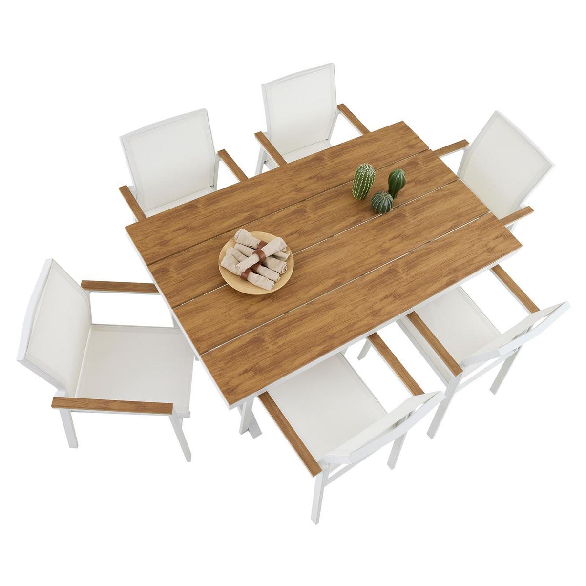 GARTENMÖBEL SET WINDY 7er Set beige - Beige, Metall - IDIMEX