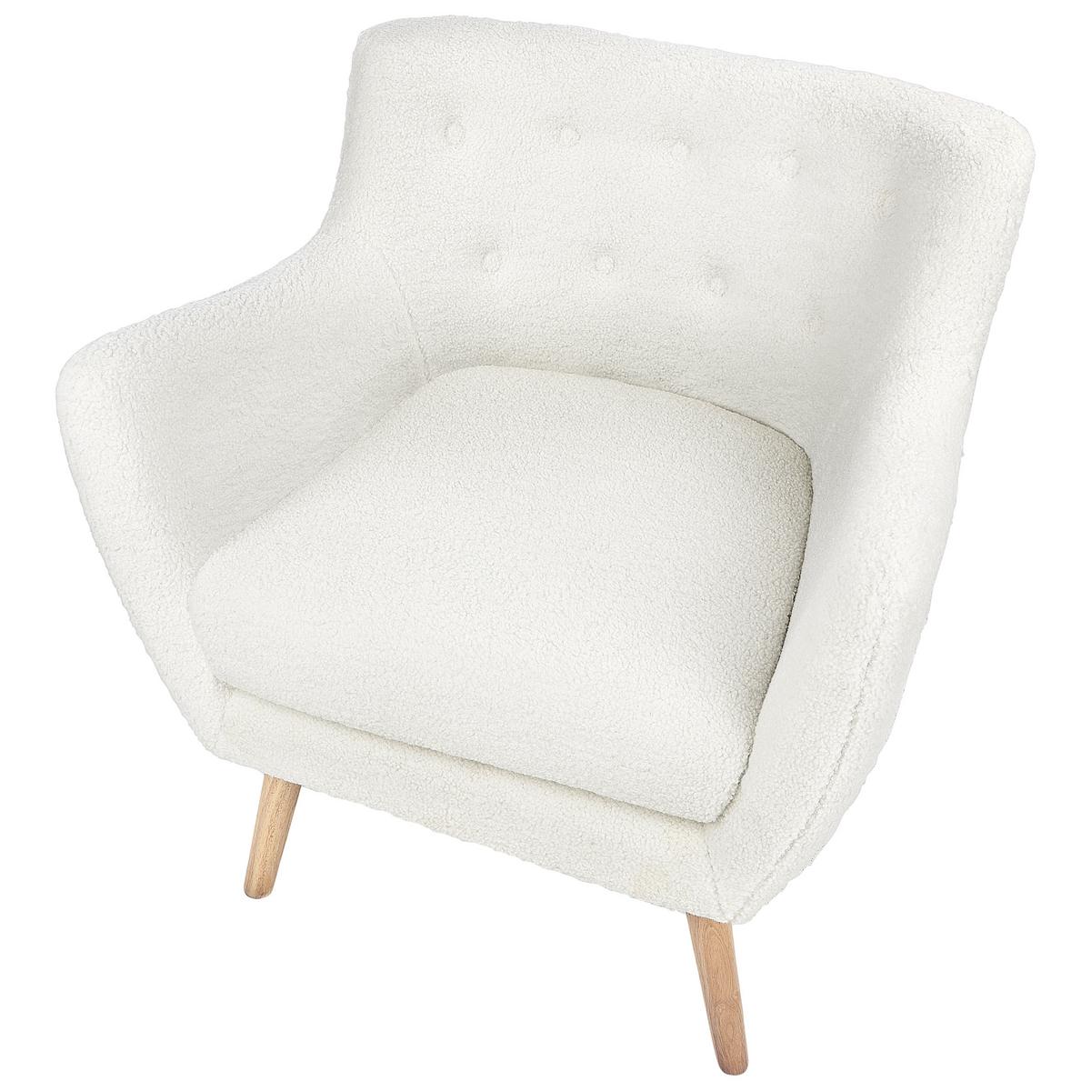 SESSEL Weiß Drammen - Weiß/Braun, Textil (71/84/54cm) - Beliani