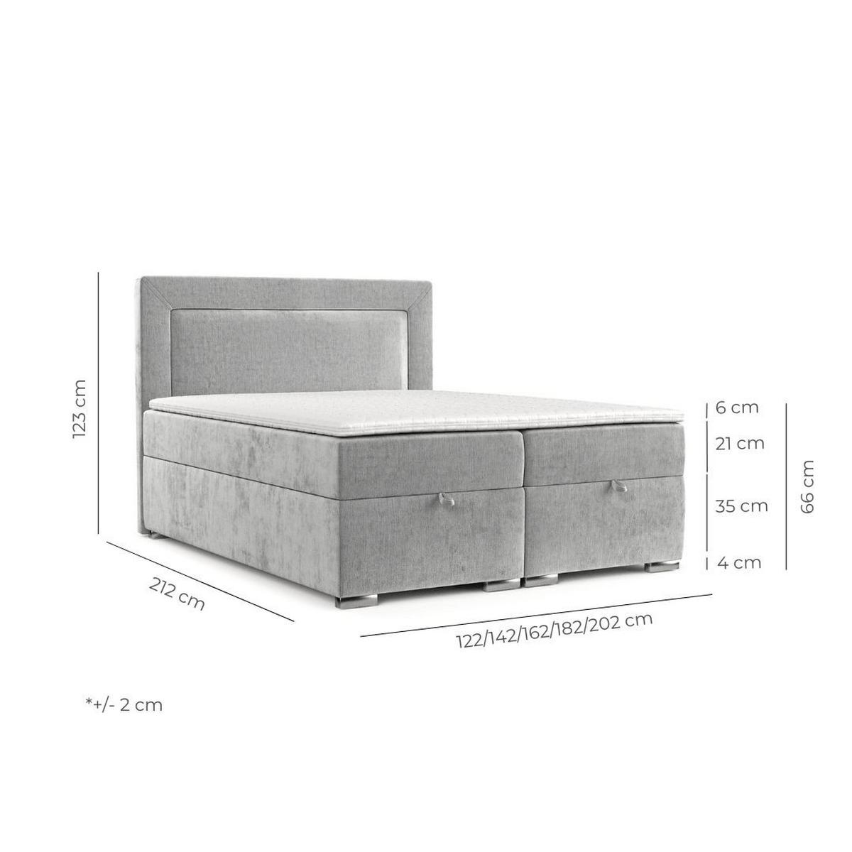 BOXBETT Lontano 140/200 cm Braun im Lotta Stoff - Chromfarben/Braun, Holz/Holzwerkstoff (140/200cm) - AltaBeds