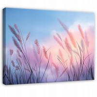 LEINWANDBILD Pampasgras Natur Rosa 120x80 cm - Multicolor, Holzwerkstoff (120/80cm) - Wallarena