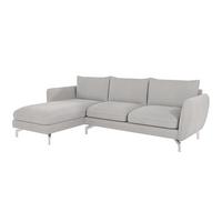ECKSOFA Elou Silber Microfaser - Chromfarben/Silberfarben, Holz/Textil (261/167cm) - S-Style Möbel
