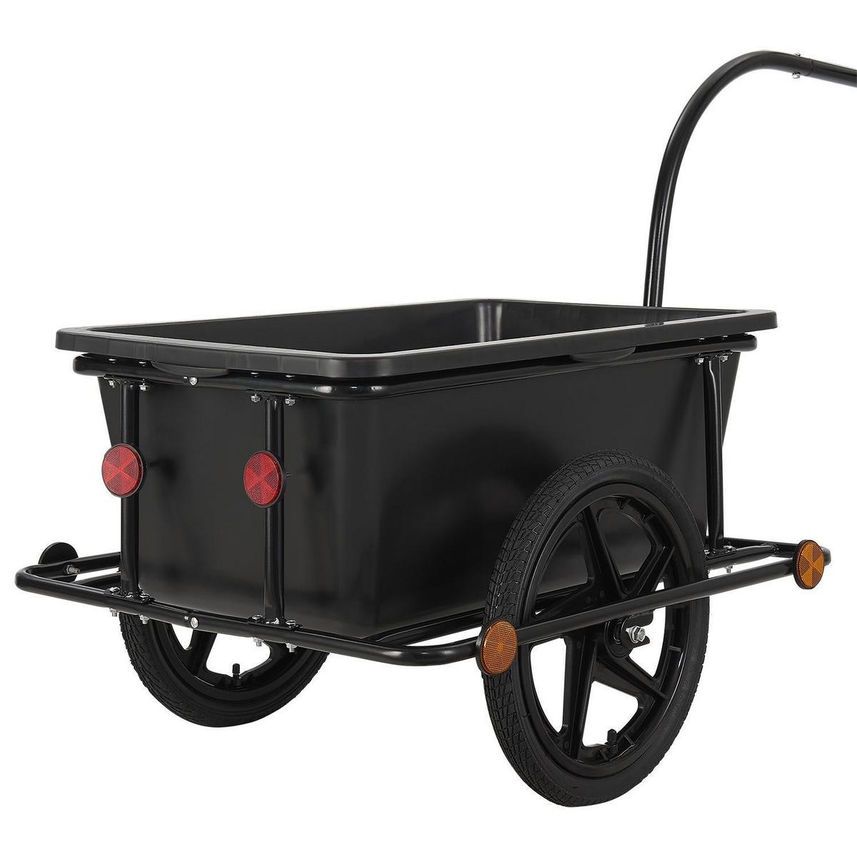 FAHRRADANHÄNGER 90 Liter - Schwarz, Kunststoff (66/94/166cm) - Juskys