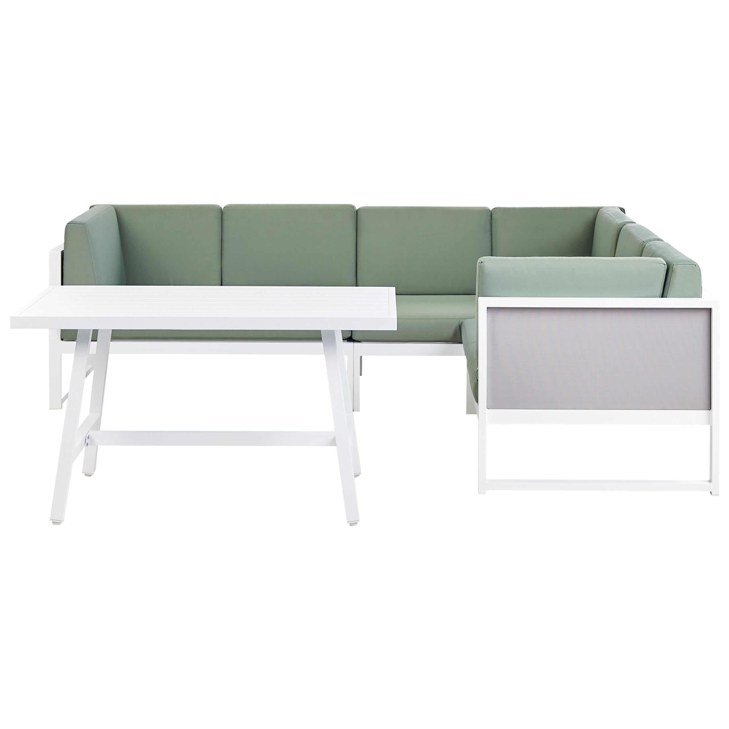 LOUNGE-SET Aluminium Grün Castella - Weiß/Grau, Metall - Beliani