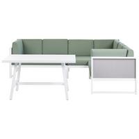 LOUNGE-SET Aluminium Grün Castella - Weiß/Grau, Metall - Beliani