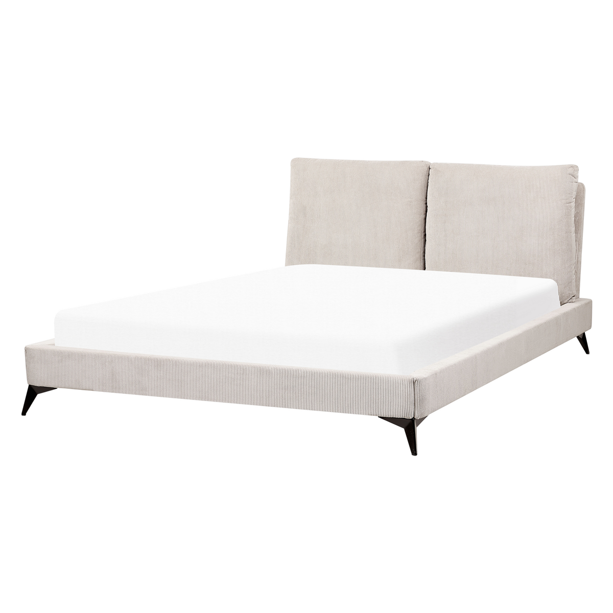 POLSTERBETT 160/200cm Helles Beige Melle - Beige, Naturmaterialien/Textil (160/200cm) - Beliani