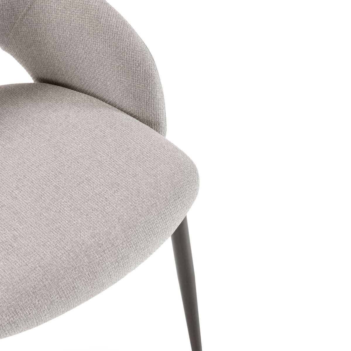 STÜHLE 2er-Set mit Stoffbezug und Metallfüßen 57/84/54 cm - Hellgrau, Textil (57/84/63.5cm) - Calicosy