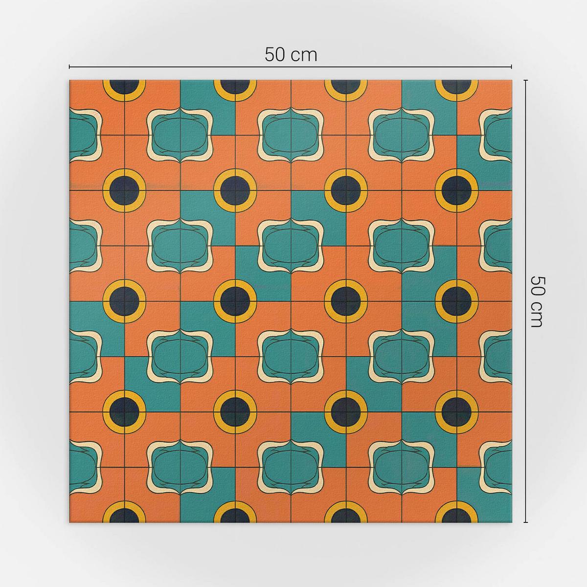 WANDPANEEL 4x 50x50 cm selbstklebend Retrovia - Dunkelorange, Kunststoff (50/1.6/50cm) - Wallfluent