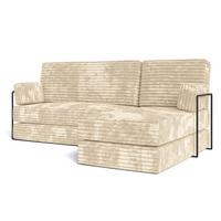 ECKSOFA NOTIA modulares Boneless Sofa mit Schlaffunktion Creme Kordstoff - Creme, Textil (200/120cm) - MASSENO
