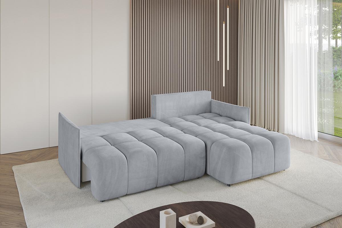 ECKSOFA Ottomane rechts LONLI-L 251x189x68 Titanfarben Velours - Titanfarben, Holzwerkstoff/Kunststoff (189/251cm) - ALTDECOR
