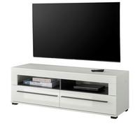 TV-LOWBOARD weiß Hochglanz, Flat-TV Unterschrank 140 x 47 cm mit Soft-Close - Weiß Hochglanz, Holzwerkstoff (140/47/42cm) - Furn.Design