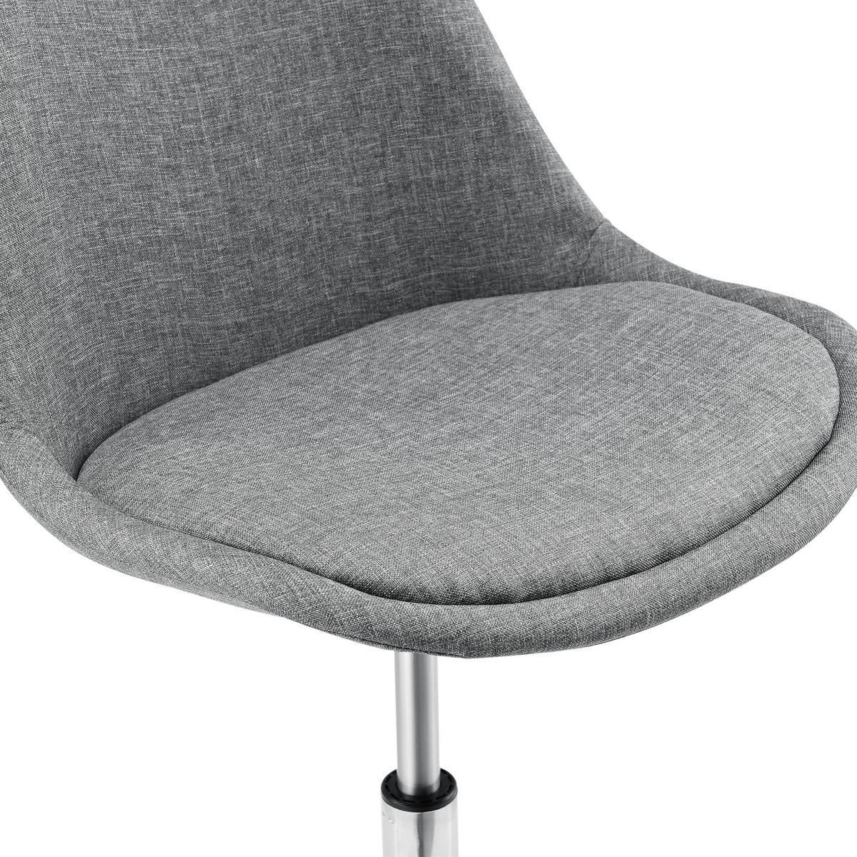 DREHSTUHL Atherton - Chromfarben/Hellgrau, Kunststoff/Textil (48/93/55cm) - [en.casa]