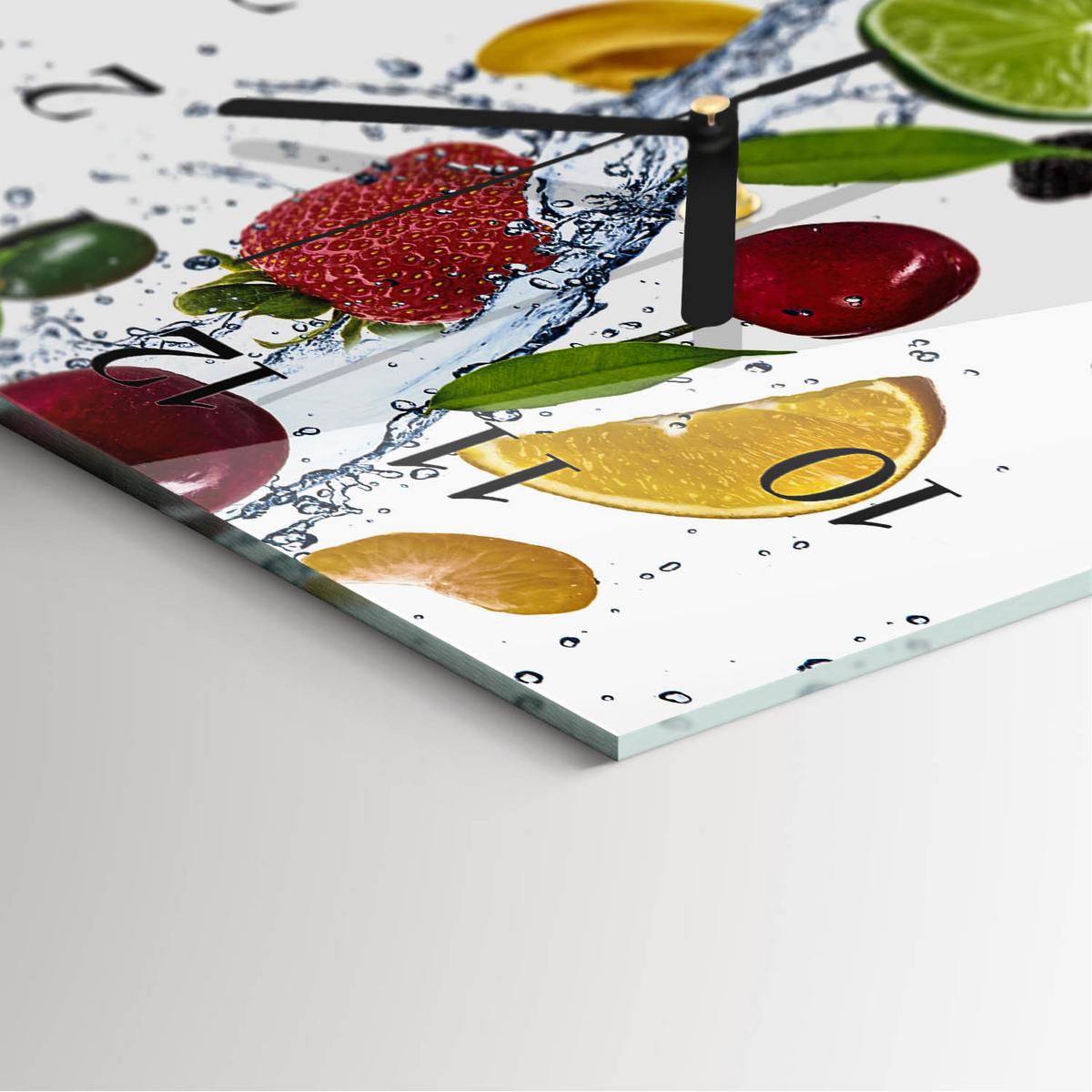 WANDUHR aus Glas 30x60 cm - Obst - Multicolor, Glas (30/60/0.4cm) - TULUP