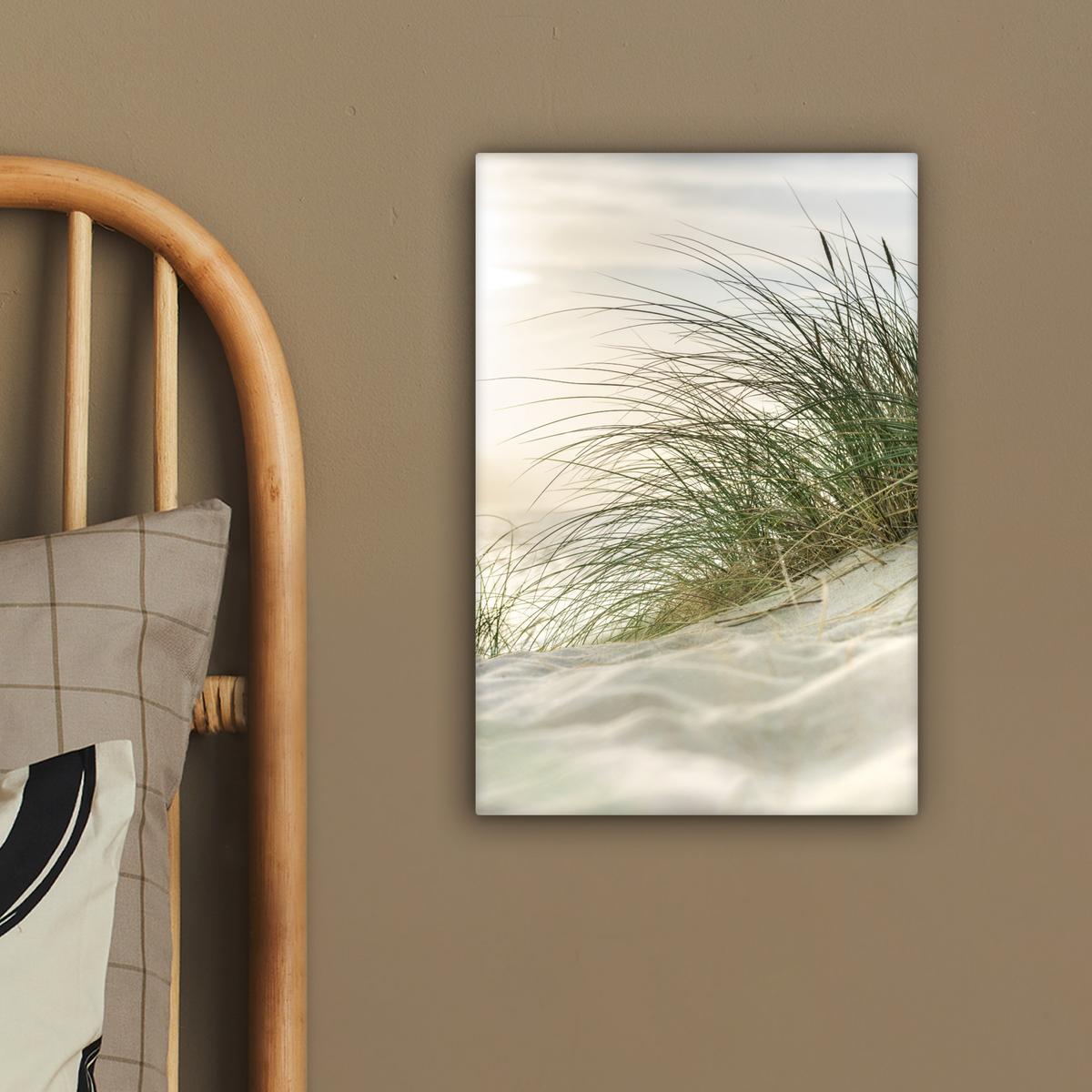 LEINWANDBILD Dünen mit Strandhafer in der Sonne des Nationalparks Schleswig-Holsteinisches Wattenmeer Deko Wohnzimmer 20x30 cm - Creme, Textil (20/30cm) - MuchoWow