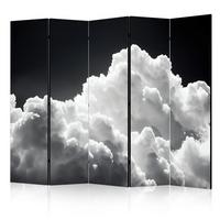 PARAVENT Beidseitig Bedruckter 5-tlg 225x172 cm Schwarz-Weisser Himmel - Schwarz, Holz/Textil (225/172/3cm) - Muralo