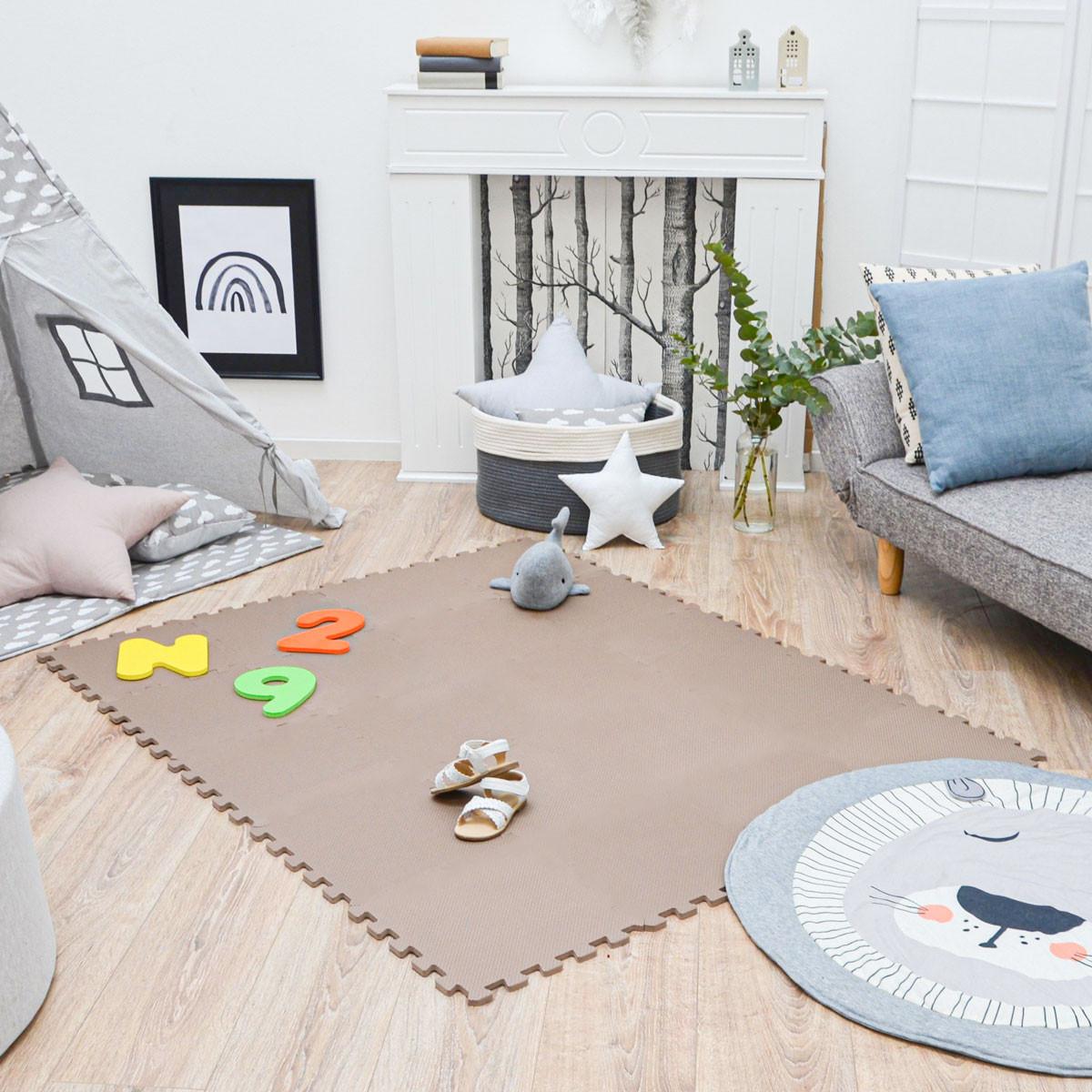 SPIELMATTE ab Null - 180/90/1 cm Puzzlematte Braun - Braun, Kunststoff (30/30cm) - Littletom