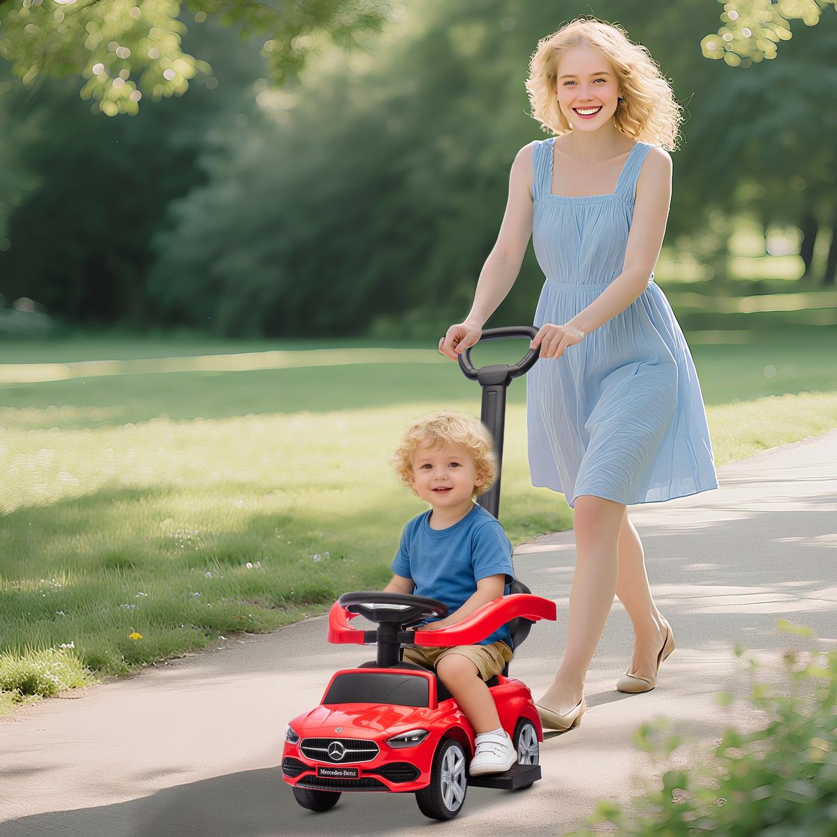 KINDER-RUTSCHAUTO Kunststoff Stahl Rot - Rot, Kunststoff (91/40/83cm) - AIYAPLAY