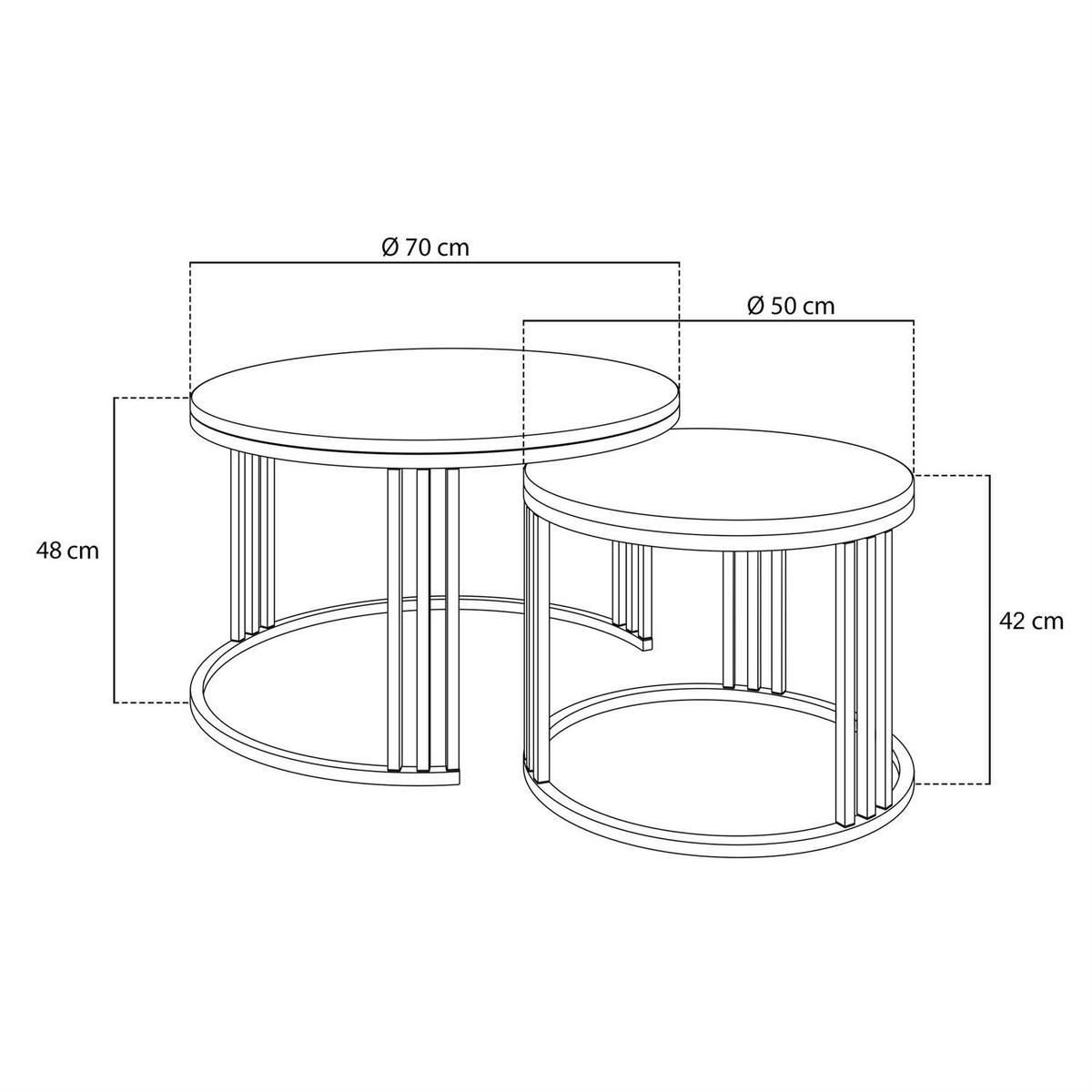 COUCHTISCH 2 in 1 LORI LOFT - Braun/Weiß, Holzwerkstoff (70/70/48cm) - Lookway