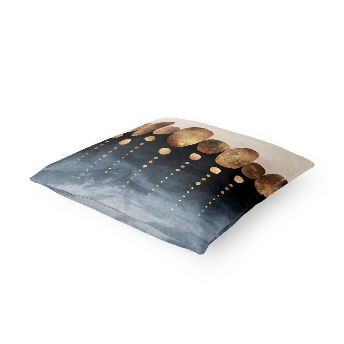 DEKOKISSEN Abstrakte goldene Steine 50/50 cm - Goldfarben, Textil (50/50/10cm) - Bilderwelten