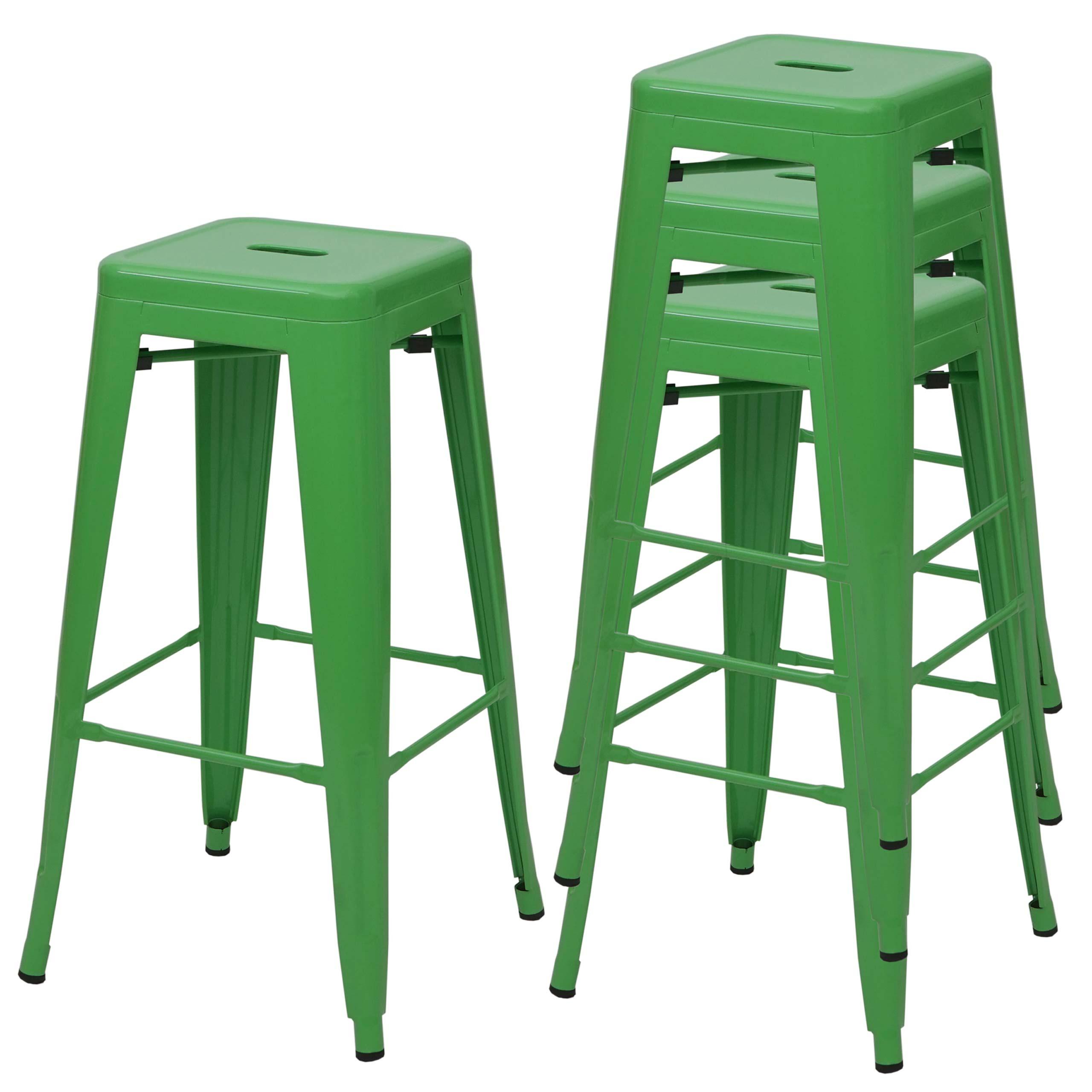 BARHOCKER METALL Grün 4er-Set - Grün, Metall (43/77/43cm) - MCW