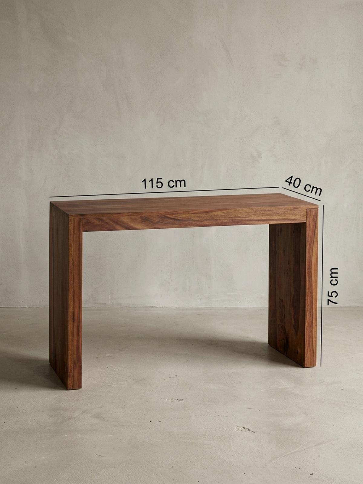 KONSOLENTISCH – Massivholz, platzsparend, Landhausstil, stabiles Gestell - Braun, Holz (40/115/75cm) - KADIMA DESIGN