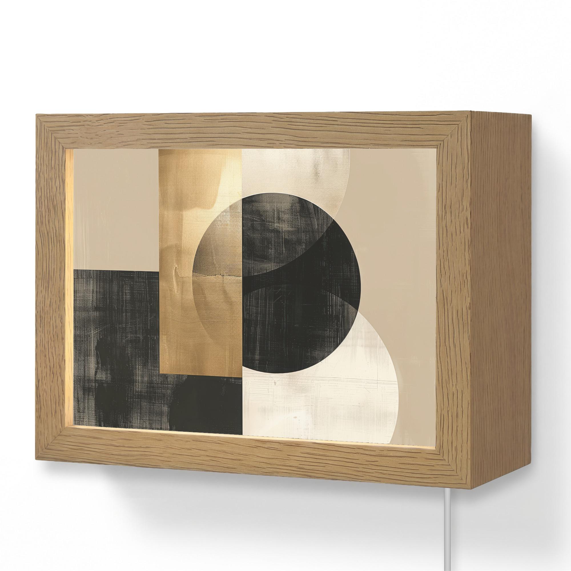 WANDLEUCHTE Abstrakt - Modern - Schwarz - Gold 20x15 cm - Sandfarben, Holzwerkstoff (20/15/8cm) - OnlyWow