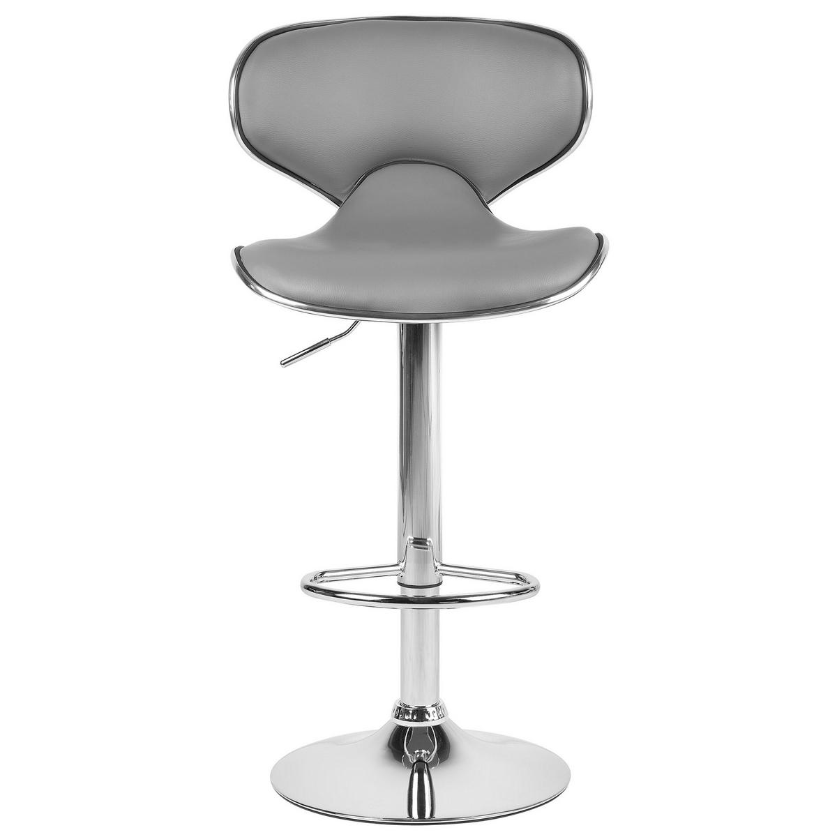 BARHOCKER 2er-Set Kunstleder Grau Conway - Grau, Textil/Metall (45/110/35cm) - Beliani