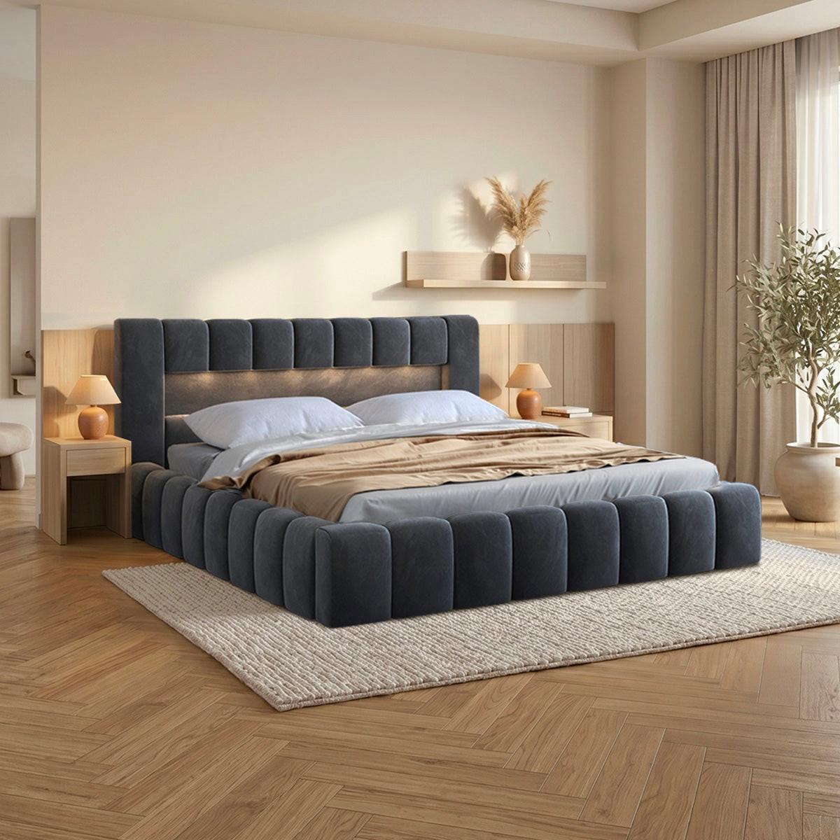 BOXBETT 180/200 Auria Grau - Grau, Holz (180/200cm) - Petits-meubles