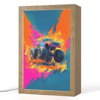 NACHTTISCHLAMPE Monstertruck - Abstrakt - Farbspritzer - Farbenfroh 20x30 cm - Pink, Holzwerkstoff (8/20/30cm) - OnlyWow