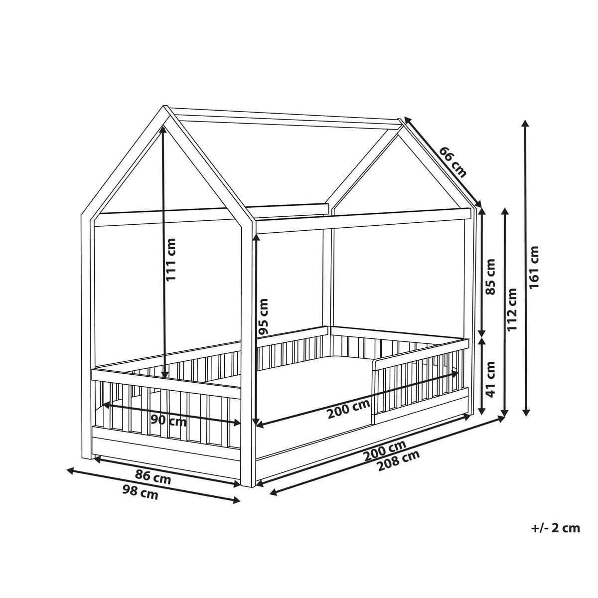 KINDERBETT 90x200 cm Grau Cossaye - Grau, Holz (90/200cm) - Beliani