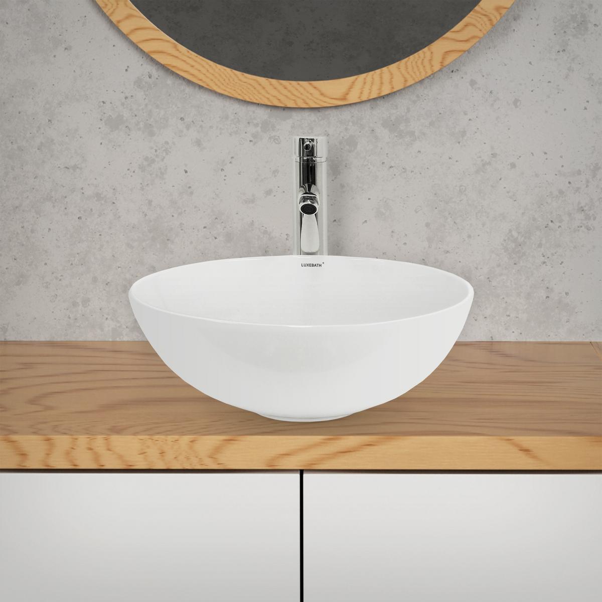 WASCHBECKEN - Weiß, Keramik (39.5/14.5/39.5cm) - LuxeBath