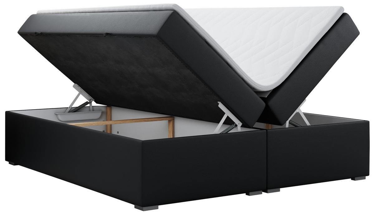 BOXBETT BESS 140/200 Schwarz Kunstleder - H3 - Schwarz, Holz/Textil (140/200cm) - MKS
